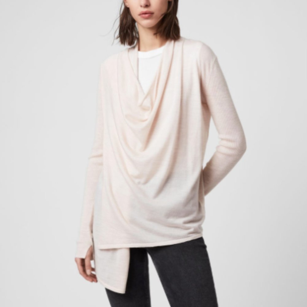 All Saints Cardigan Wool Almond Pink